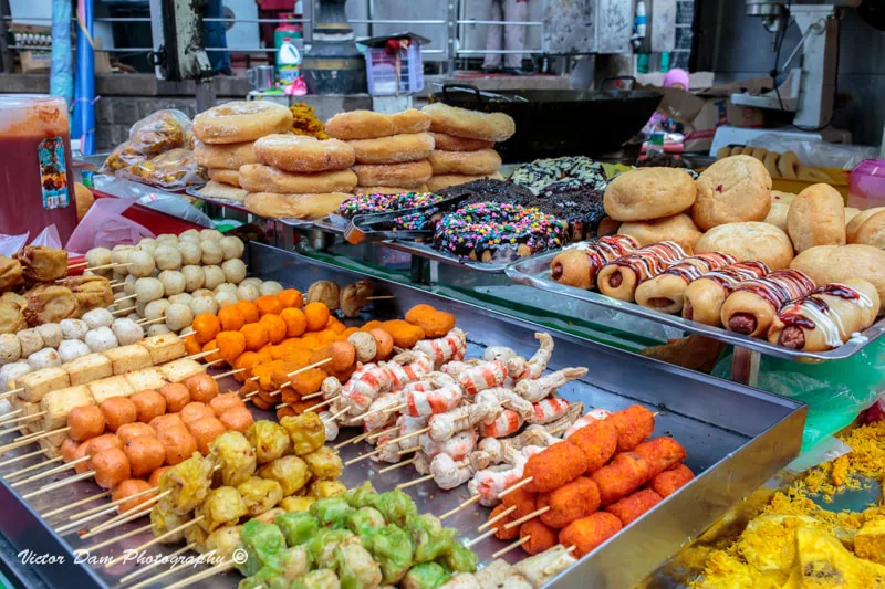 Plate of Malaysian street food