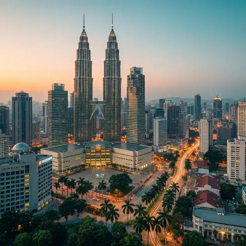 Une vue panoramique de l'horizon de Kuala Lumpur avec la tour KL